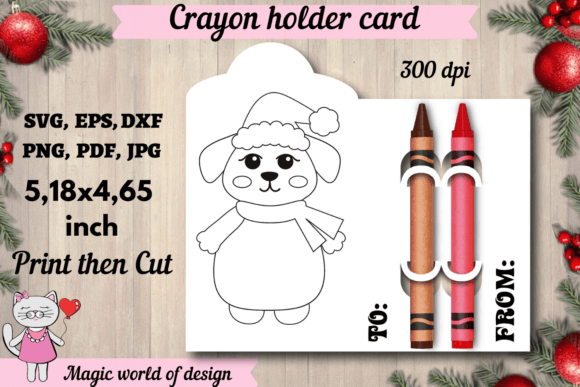 Christmas Dog Coloring Crayon Holder Svg Review