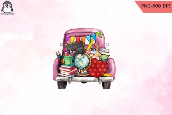Cute and Versatile School Truck Sublimation