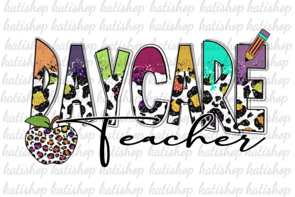 Daycare Teacher Leopard Png for Embroidery
