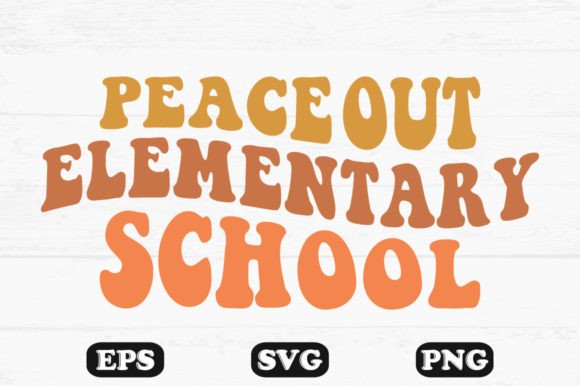 Peace out Elementary School Retro Embroidery