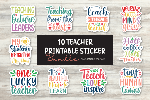 Printable 10 Teacher Stickers Bundle Review
