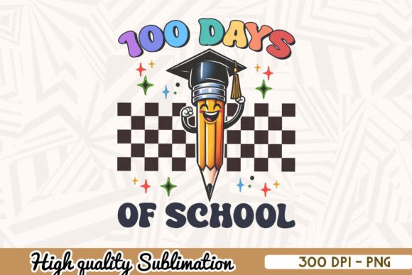 Retro 100 Days of School PNG: A Versatile Embroidery Design