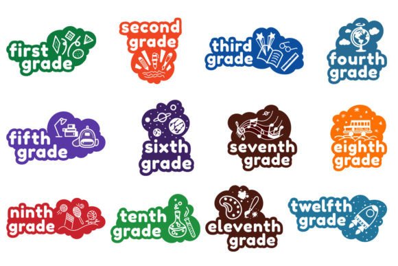 School Grades - One Color: A Versatile Embroidery Design