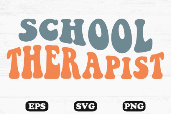School Therapist Retro Wavy T-shirt Design