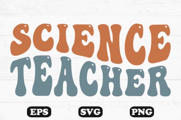 Science Teacher Retro Wavy T-shirt Design