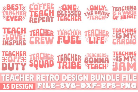 Teacher Retro Design Bundle: A Closer Look