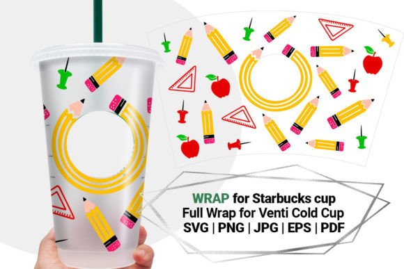 Teacher, School Wrap for Starbucks 24 Oz
