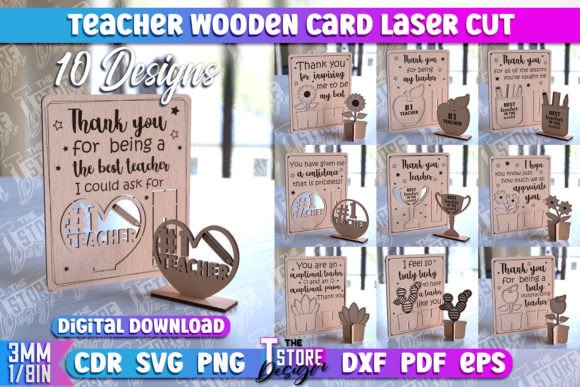 Teacher Wooden Card Laser Cut CNC File Review